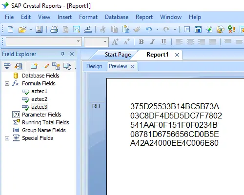 aztec-code barcode crystal reports UFL