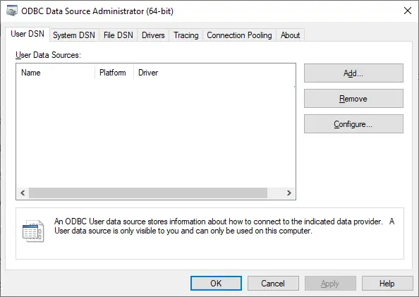 BarTag Express ODBC data source