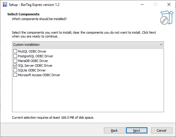 BarTag Express install SQL Server ODBC driver