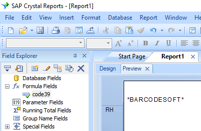 code39 barcode crystal reports UFL