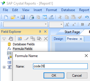 code39 barcode create formula crystal reports