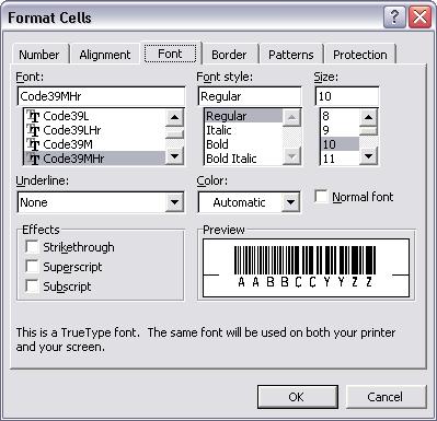Generate Code39 Barcodes In Ms Excel Ms Access And Crystal