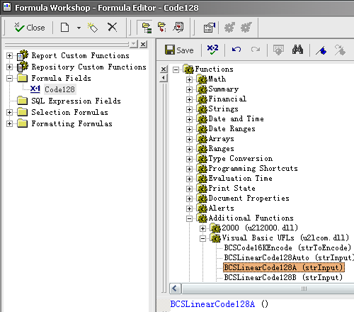 code128 barcode crystal reports formula field