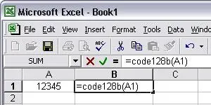 Code128 barcod excel macro