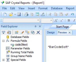 code39-extended barcode crystal reports UFL