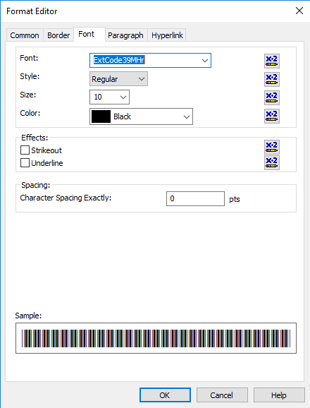 Code39 extended barcode font crystal reports