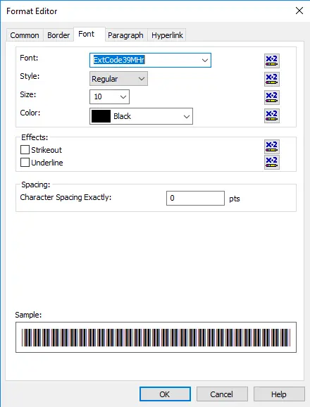 code39-extended font crystal reports