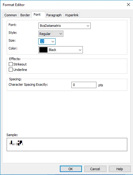 data matrix font typeface in crystal reports data matrix font crystal reports