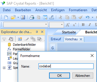 Codabar barcode erstellen formel crystal reports