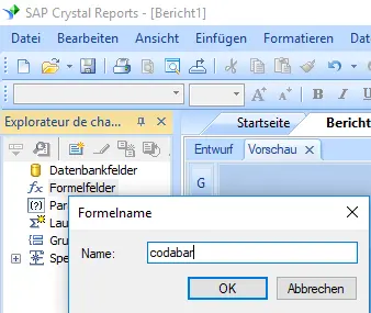 Codabar barcode erstellen formel crystal reports