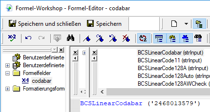 codabar barcode crystal reports UFL