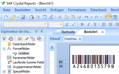 codabar barcode crystal reports
