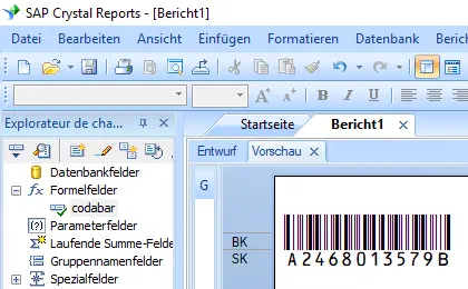 codabar barcode crystal reports