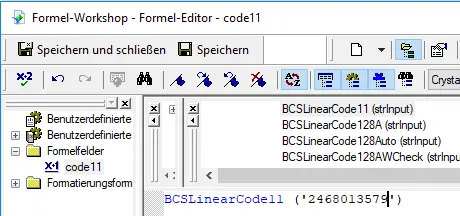 code11 barcode crystal reports UFL