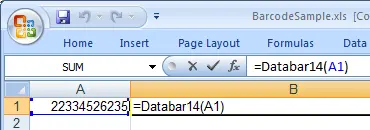 gs1-Databar barcode Excel makro