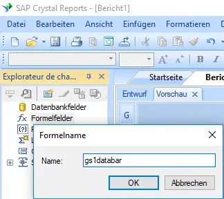 GS1-Databar barcode erstellen formel crystal reports