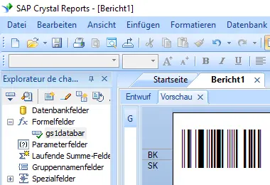 gs1-Databar barcode crystal reports