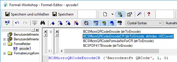 Swiss QRCode crystal reports UFL Swiss QRCode Kristallbericht UFL