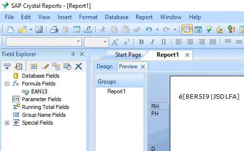 Upc-a barcode crystal reports UFL
