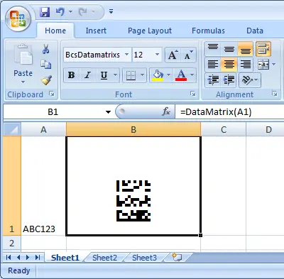 Data Matrix excel Data Matrix excel