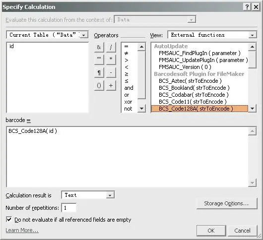 filemaker barcode function