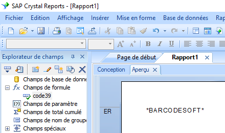 code39 code barres crystal reports UFL