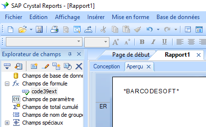 code39 code à barre crystal reports UFL