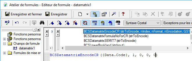 data matrix crystal reports UFL