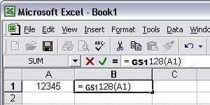 code-à-barres gs1128 excel macro