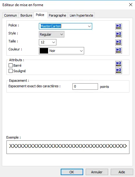 Master Carton Code code barres crystal reports ufl 