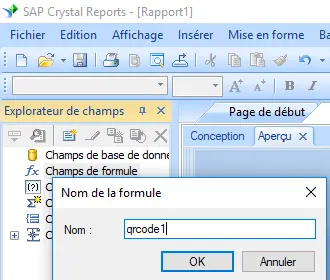 Swiss Flag QRCode create formule crystal reports