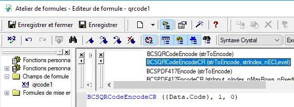 Swiss Flag QRCode crystal reports UFL