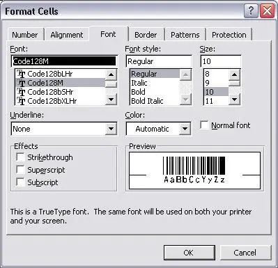 Font configuration panel view mapping rules