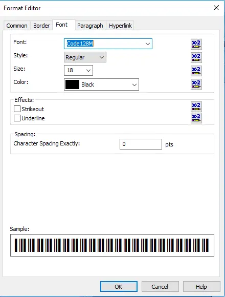 Selecting font typeface