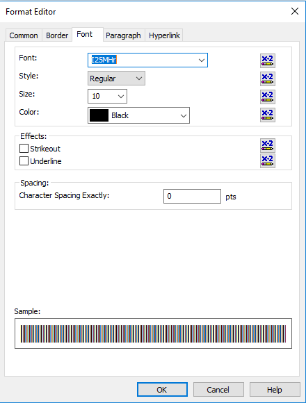 Interleaved 2of5 font crystal reports