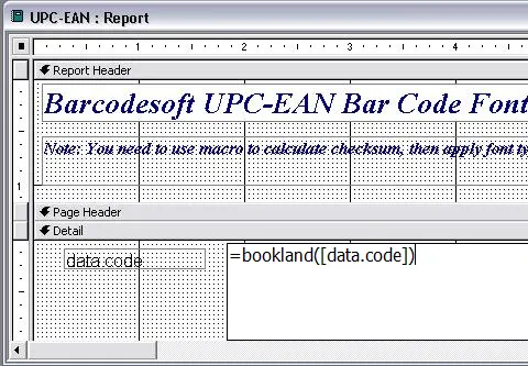 Bookland バーコード access マクロ