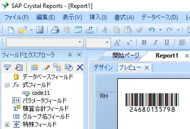 code 11 クリスタルレポート