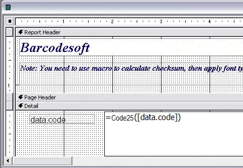 code25 バーコード access マクロ