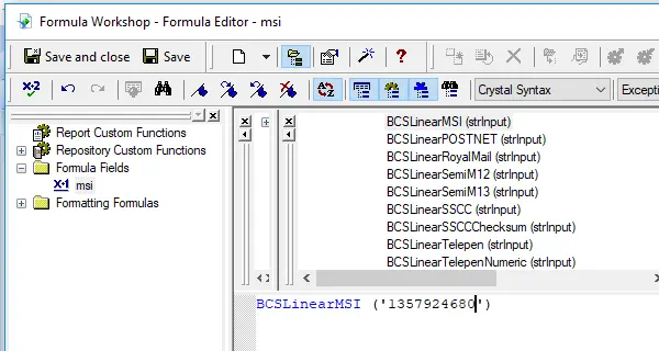 MSI barcode crystal reports UFL MSI barcode crystal reports UFL