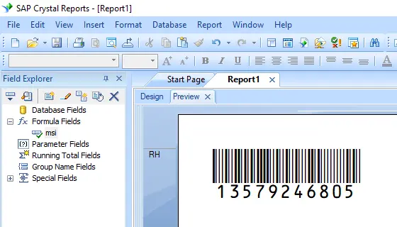 MSI barcode crystal reports MSI barcode crystal reports