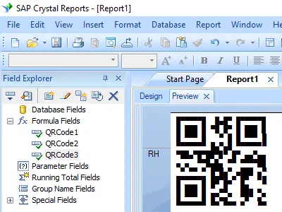 QRCode barcode crystal reports