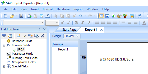 upca crystal reports formula field