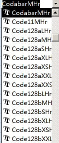 Codabar 条码 access 字体 