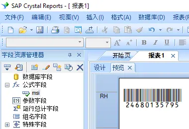 msi 条码 水晶报表